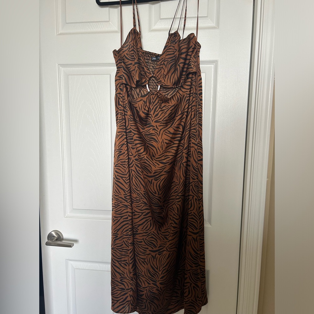 Zara animal stripe dress size large